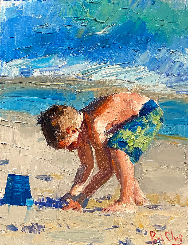 2354-Boy Playing Sand In Beach