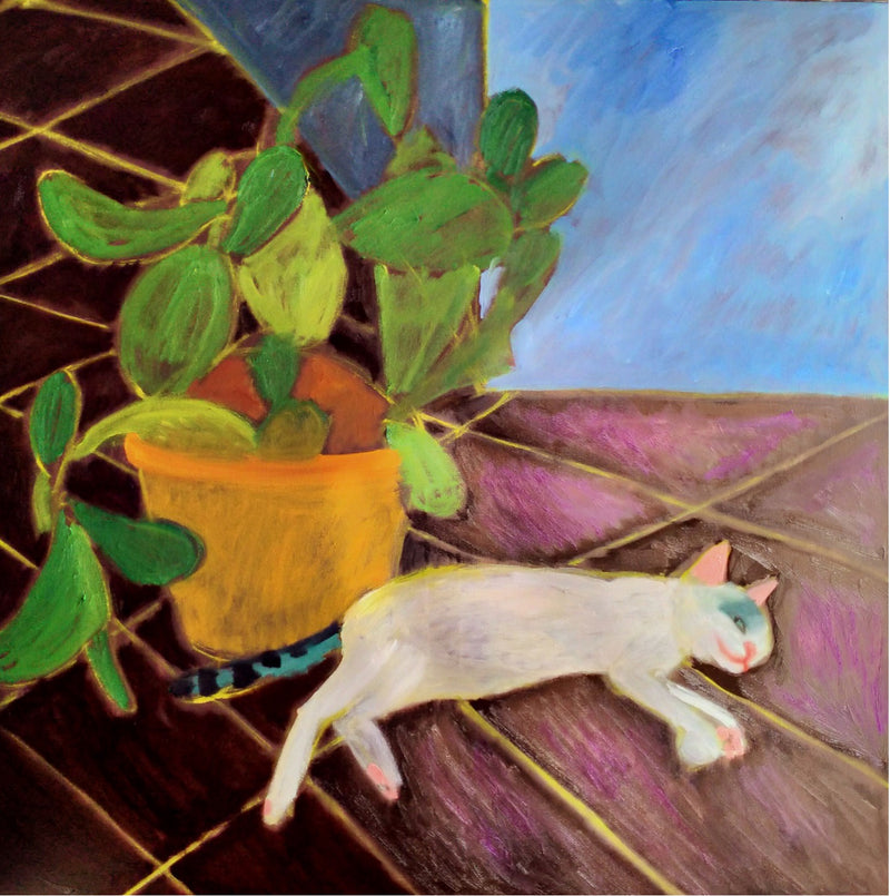 6811-Cat and Prickly Pears