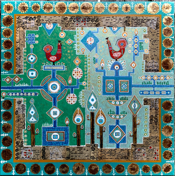 7759-Persian Garden from the War Roosters Series – VenoAuction